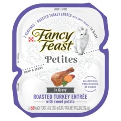 Fancy Feast Gourmet Gravy Petites Turkey & Sweet Potato Entrée Wet Cat Food, 2.8-oz tub, case of 12