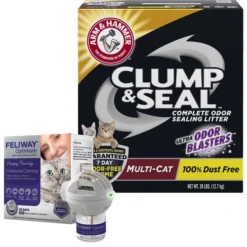 Feliway||Arm & Hammer Litter Feliway Optimum Enhanced Calming Pheromone Cat Diffuser Kit + Arm & Hammer Litter Clump & Seal Multi-Cat Scented Clumping Clay Litter