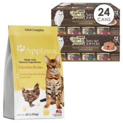 Applaws||Fancy Feast Applaws Dry Cat Chicken + Fancy Feast Savory Centers Variety Pack Canned Food