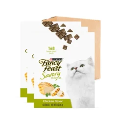 Fancy Feast Savory Cravings Chicken Flavor Cat Treats, 3-oz box, case of 3