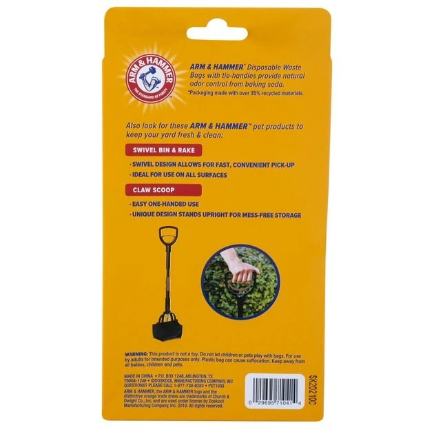 Arm & Hammer Disposable Handle Easy Tie Waste Bags, Blue 5 Arm & Hammer Disposable Handle Easy Tie Waste Bags, Blue - Image 3