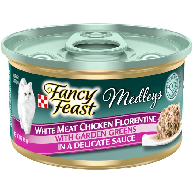 Fancy Feast Medleys White Meat Chicken Florentine Canned Cat Food 3 Fancy Feast Medleys White Meat Chicken Florentine Canned Cat Food