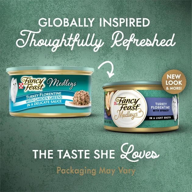 Fancy Feast Elegant Medleys Turkey Florentine Canned Cat Food 3 Fancy Feast Elegant Medleys Turkey Florentine Canned Cat Food - Image 2