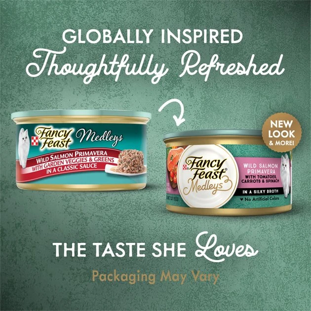 Fancy Feast Medleys Wild Salmon Primavera Canned Cat Food 4 Fancy Feast Medleys Wild Salmon Primavera Canned Cat Food - Image 2