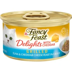 Fancy Feast Delights with Cheddar Grilled Tuna & Cheddar Cheese Feast in Gravy Canned Cat Food