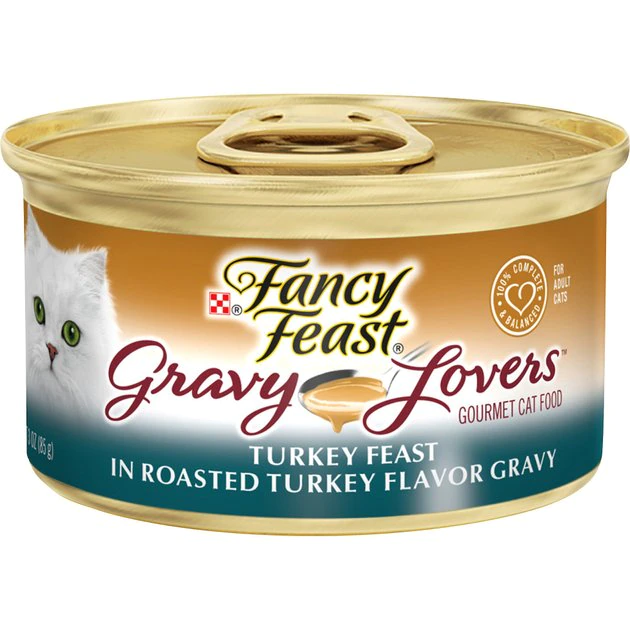 Fancy Feast Gravy Lovers Turkey Feast in Roasted Turkey Flavor Gravy Canned Cat Food 3 Fancy Feast Gravy Lovers Turkey Feast in Roasted Turkey Flavor Gravy Canned Cat Food