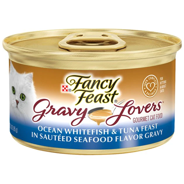 Fancy Feast Gravy Lovers Ocean Whitefish & Tuna Feast in Sauteed Seafood Flavor Gravy Canned Cat Food 3 Fancy Feast Gravy Lovers Ocean Whitefish & Tuna Feast in Sauteed Seafood Flavor Gravy Canned Cat Food