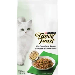 Fancy Feast Gourmet Ocean Fish & Salmon & Accents of Garden Greens Dry Cat Food
