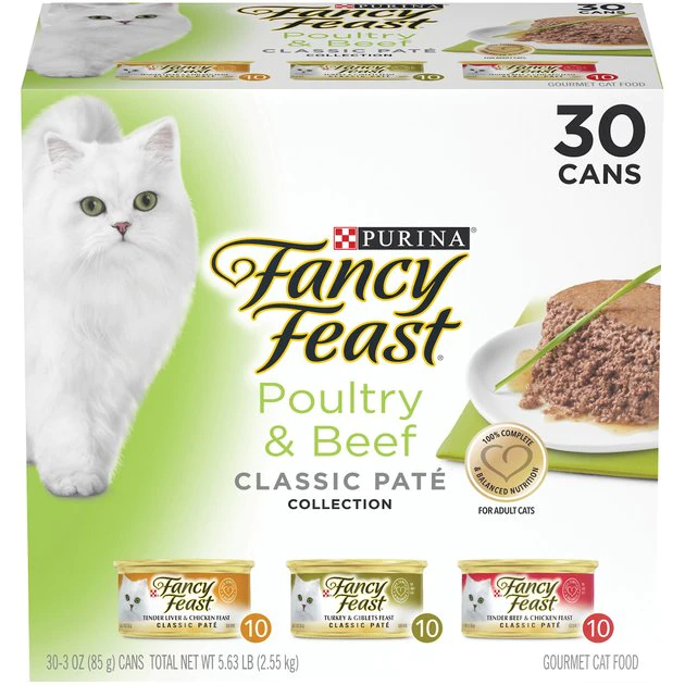 Fancy Feast Classic Poultry & Beef Feast Variety Pack Canned Cat Food 3 Fancy Feast Classic Poultry & Beef Feast Variety Pack Canned Cat Food