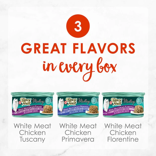 Fancy Feast Medleys White Meat Chicken Recipe Variety Collection Pack Canned Cat Food 4 Fancy Feast Medleys White Meat Chicken Recipe Variety Collection Pack Canned Cat Food - Image 2